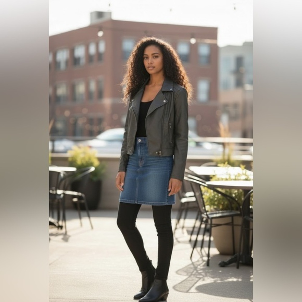 Altar’d State Black Faux Leather Jacket